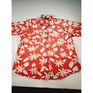 Montage Men's Hawaiian Floral Button-Up Short-Sleeved Shirt Medium